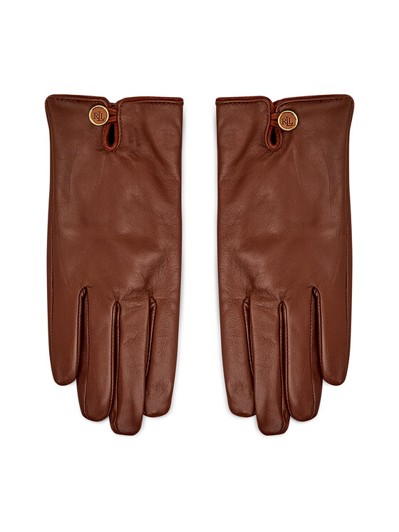 Lauren Ralph Lauren Дамски ръкавици Button Front Tch Glv 454855055002 Кафяв