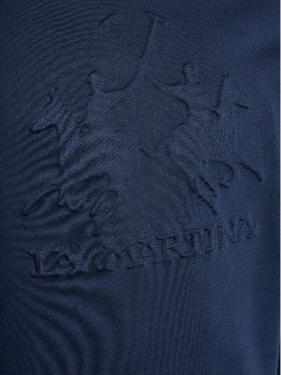 La Martina La Martina Fliso džemperis Quadrilatere WMF003 FP557 Tamsiai mėlyna Regular Fit