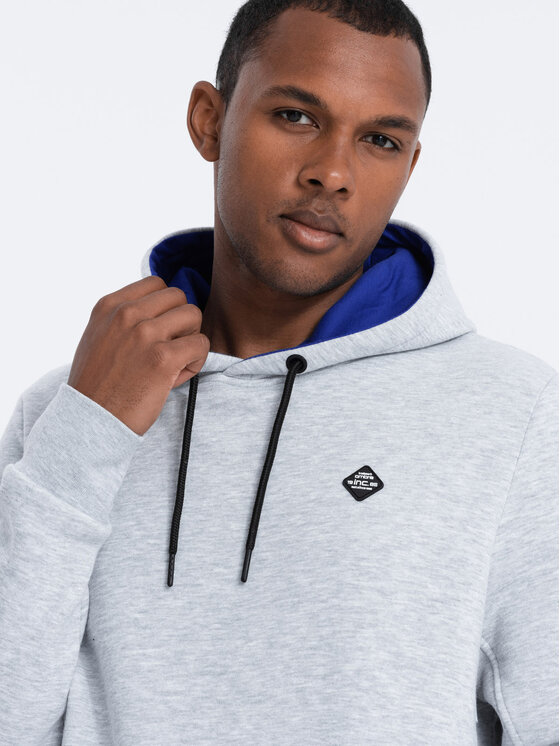 Ombre Ombre Mikina OM-SSNZ-22FW-006 Šedá Regular Fit