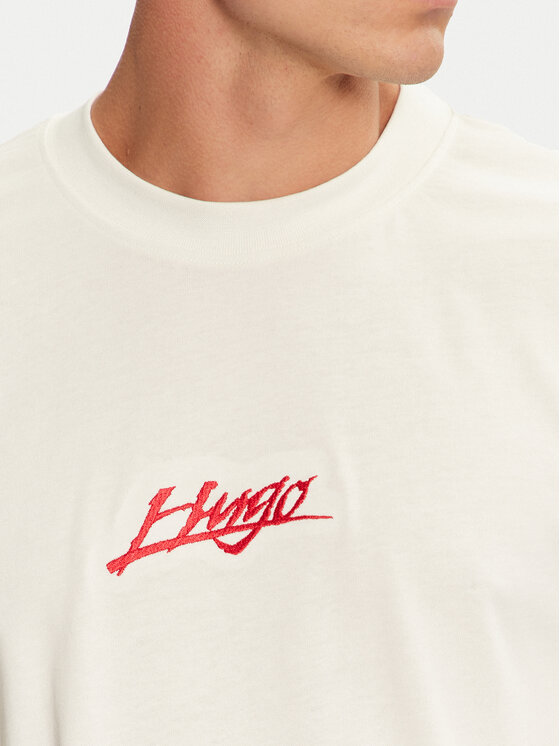 HUGO Hugo Футболка Dlogotee 50527926 Écru Relaxed Fit