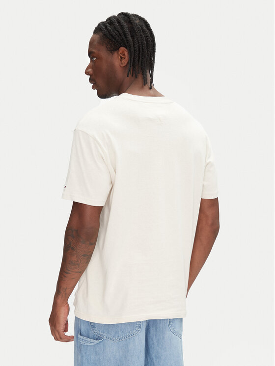 Tommy Jeans Tommy Jeans Tričko Paisley Flag DM0DM20810 Béžová Relaxed Fit