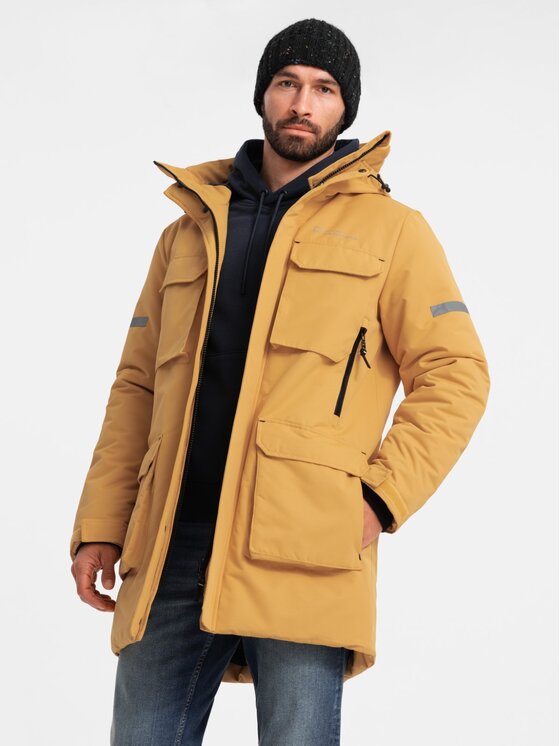 Ombre Ombre Parka OM-JALJ-0169 Žlutá Regular Fit