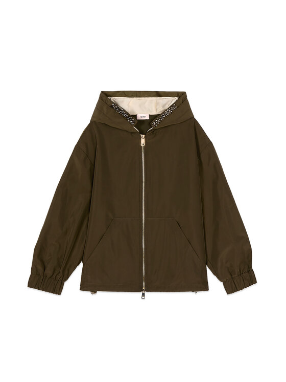 Oltre Oltre Płaszcz zimowy 0010J000162N035 Zielony Baggy Fit