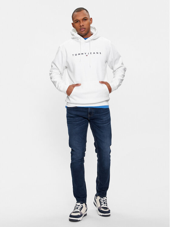 Tommy Jeans Tommy Jeans Mikina Linear Logo DM0DM17985 Biela Regular Fit