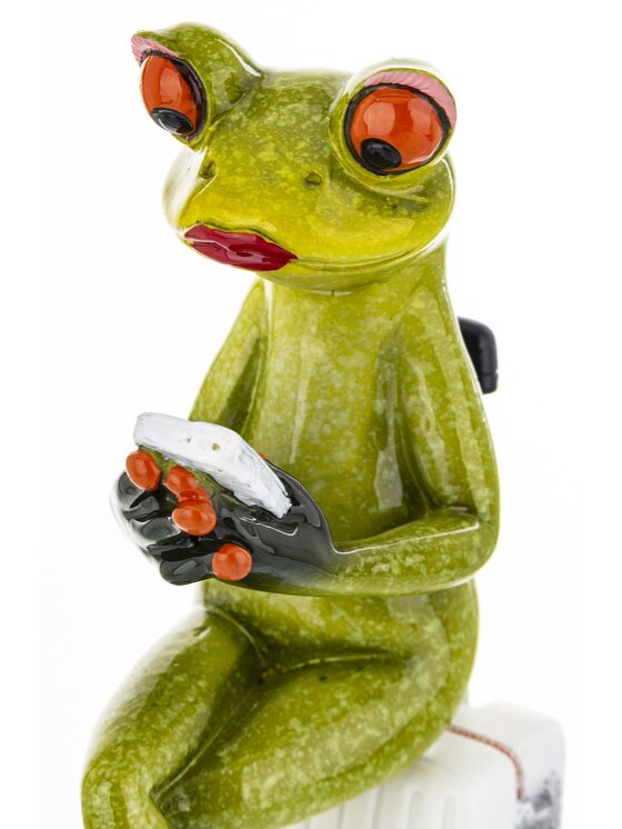 MIAhome MIAhome Figurka żabka FROGG-2 turystka ze smartfonem Zielony