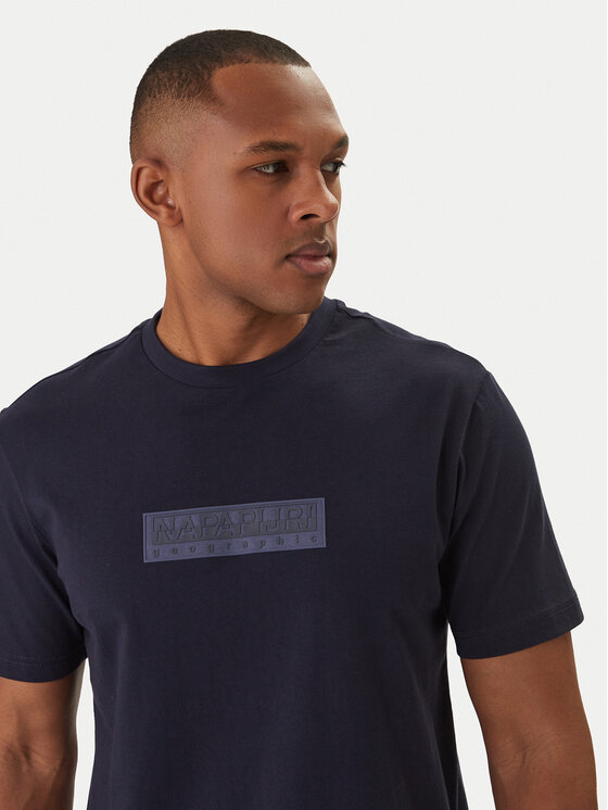 Napapijri Napapijri Marškinėliai S-Box Logo NP0A4IFL Tamsiai mėlyna Regular Fit
