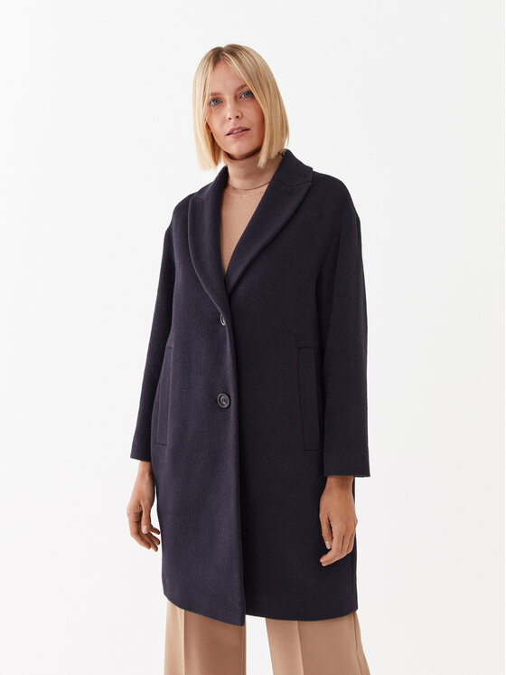 Peserico Easy Peserico Easy Palton de lână M20095 04309 Bleumarin Regular Fit