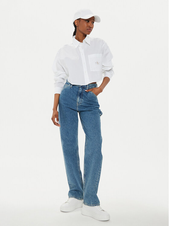 Calvin Klein Jeans Calvin Klein Jeans Košulja J20J222614 Bijela Cropped Fit