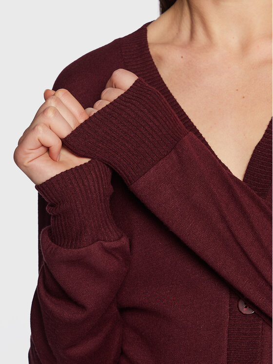 Triumph Triumph Kardigan Thermal 10213450 Bordowy Relaxed Fit