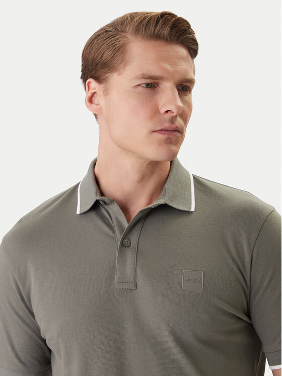 BOSS BOSS Polo marškinėliai Passertip 50507699 Pilka Regular Fit