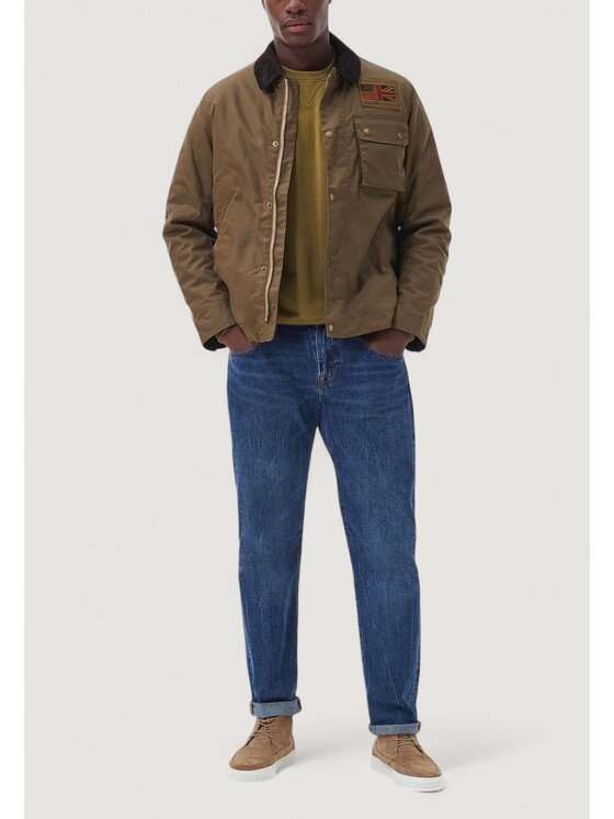 Barbour International Barbour International Kurtka skórzana WORKERS WAX Brązowy Casual Fit