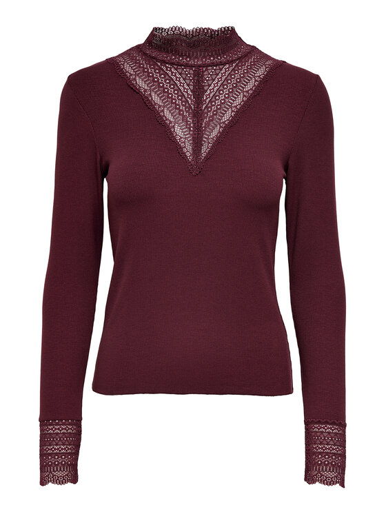 ONLY ONLY Bluza Tilde 15207788 Bordo rdeča Stretch Fit