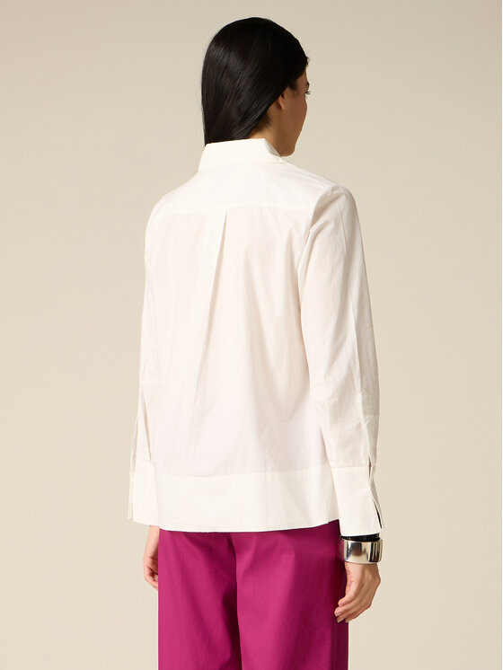 Oltre Oltre Blusa 2059R003152N011 Bianco Boxy Fit