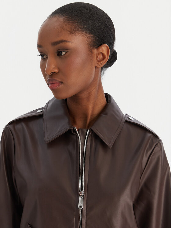 Calvin Klein Jeans Calvin Klein Jeans Jacke aus Kunstleder Moto LV047E501G Braun Regular Fit