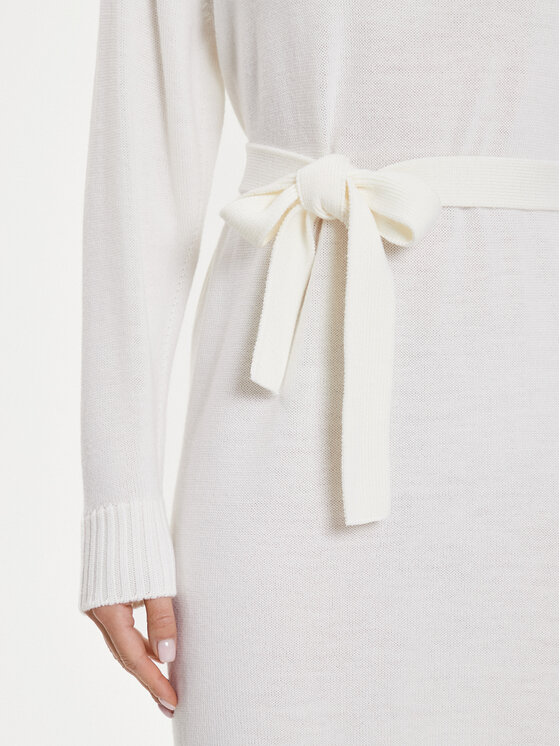Max Mara Leisure Max Mara Leisure Úpletové šaty Scrivia 24263260 Bílá Regular Fit