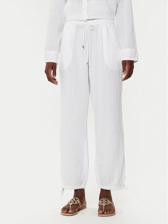 LAUREN RALPH LAUREN LAUREN RALPH LAUREN Hlače iz tkanine 20417190 Bela Regular Fit