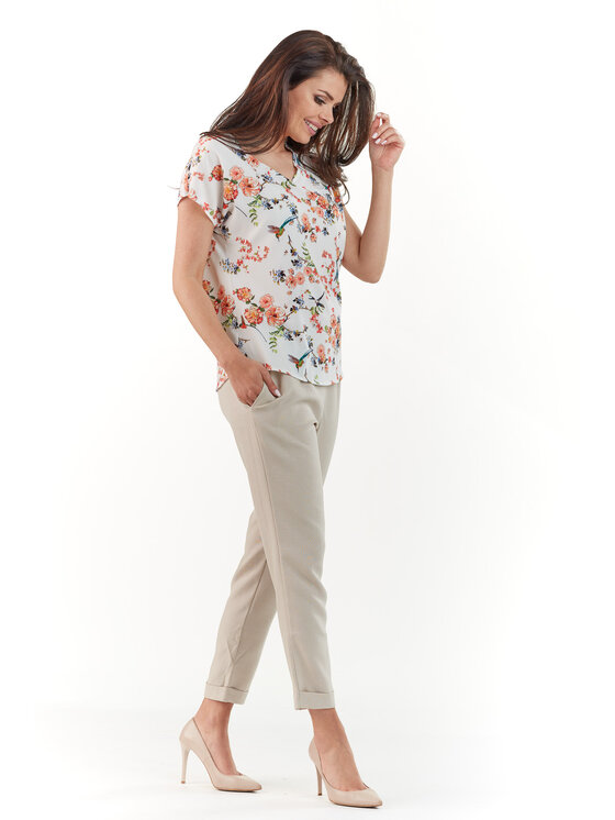 Awama Awama Blusa L067 Écru Basic Fit