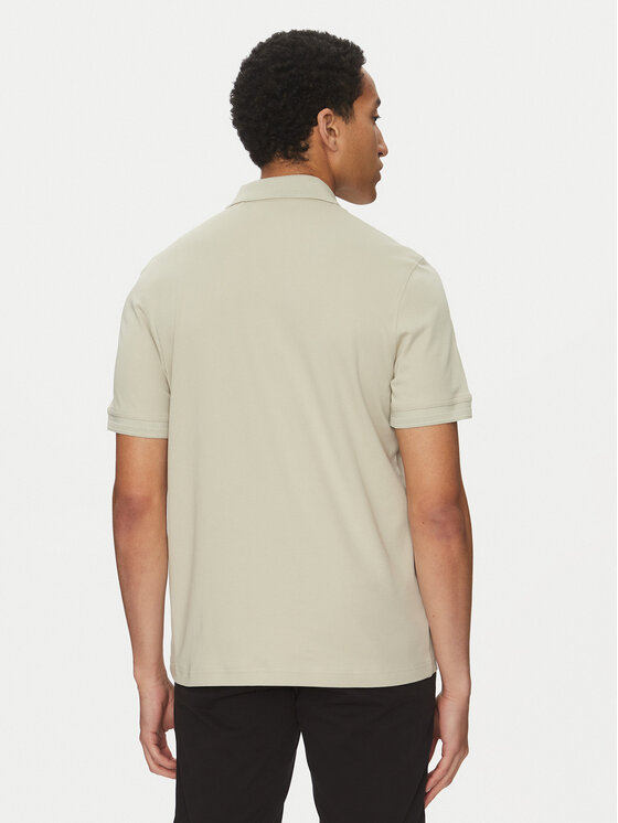 BOSS BOSS Тениска с яка и копчета Pe_Interlock 50520109 Бежов Regular Fit