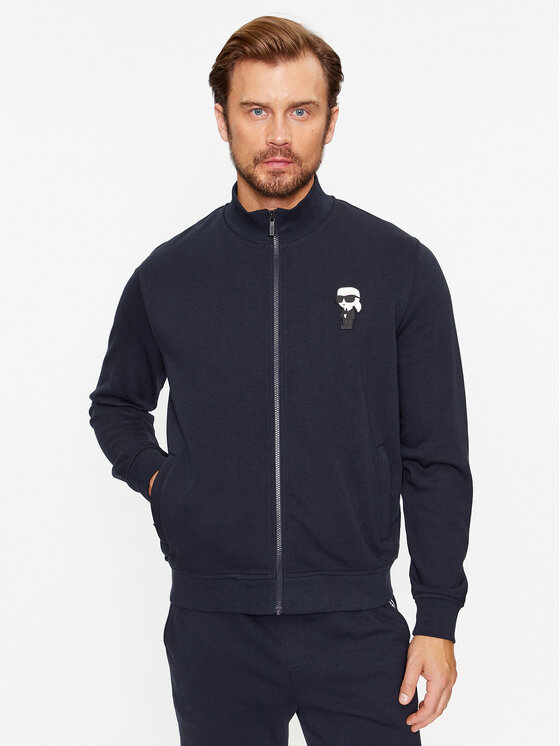 KARL LAGERFELD Džemperis ar kapuci Sweat Zip 705895 500900 Tumši zils Regular Fit