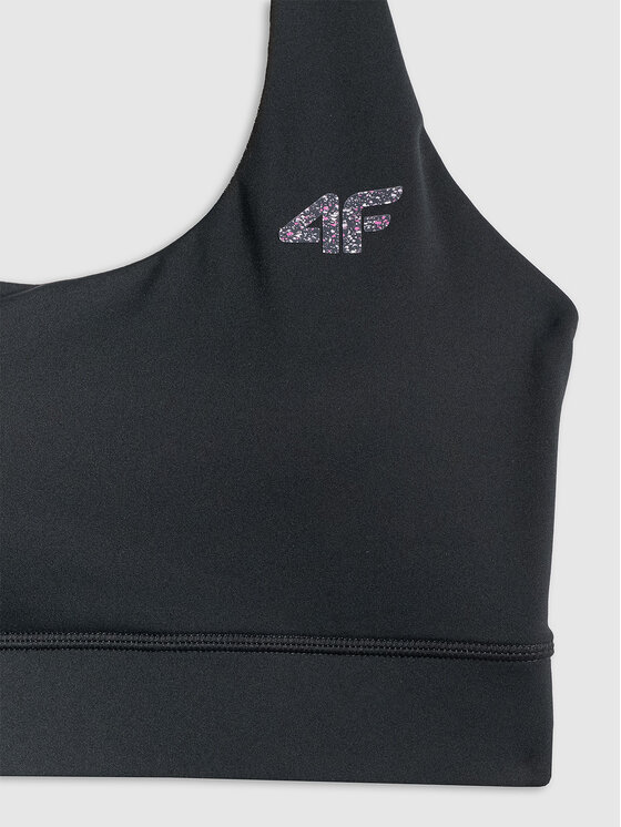 4F 4F Biustonosz sportowy ACTIVE BY NATURE Czarny