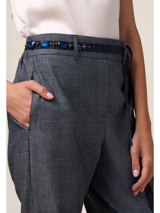 Oltre Oltre Pantaloni di tessuto P204J002345N034 Blu Regular Fit