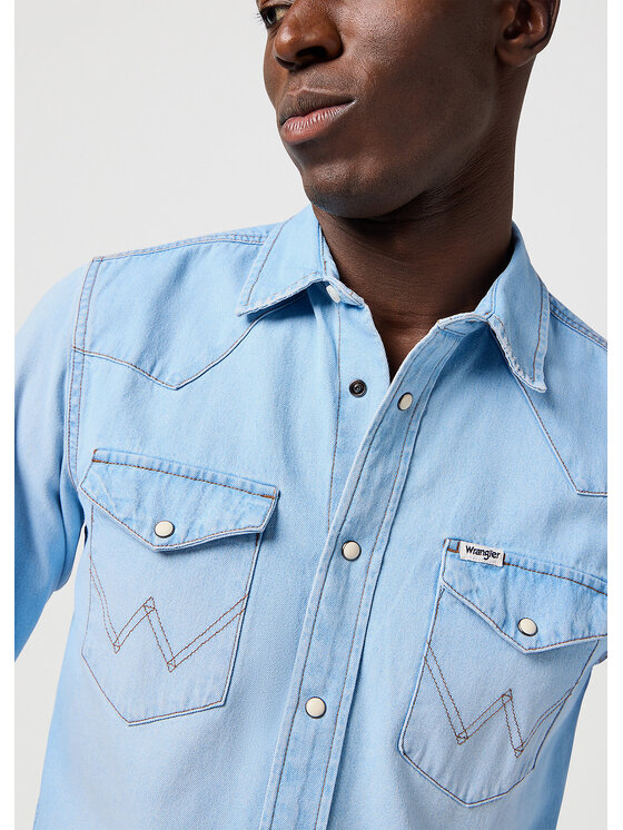 Wrangler Wrangler Koszula WESTERN SHIRT Niebieski Regular Fit