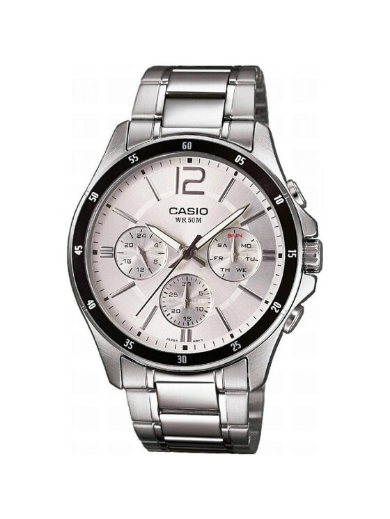 Casio Casio Zegarek MTP-1374PD-7AVEF Srebrny