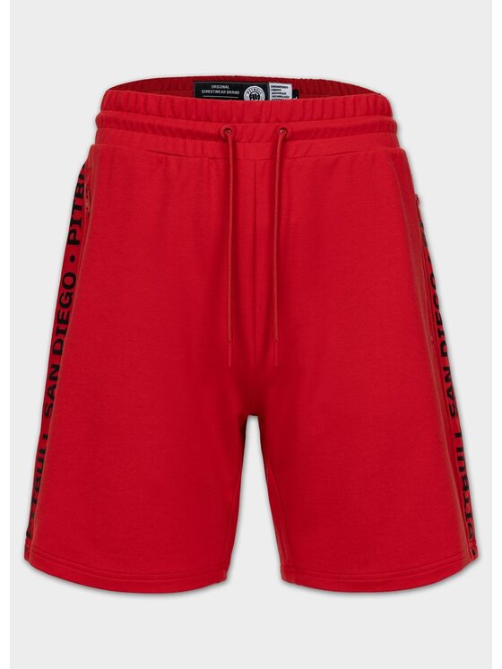 PITBULL PITBULL Szorty sportowe TAPE PARKER Czerwony Regular Fit