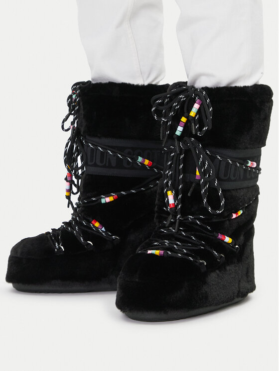 Moon Boot Moon Boot Sniego batai Icon Faux Fur BEADS80D1408990 Juoda
