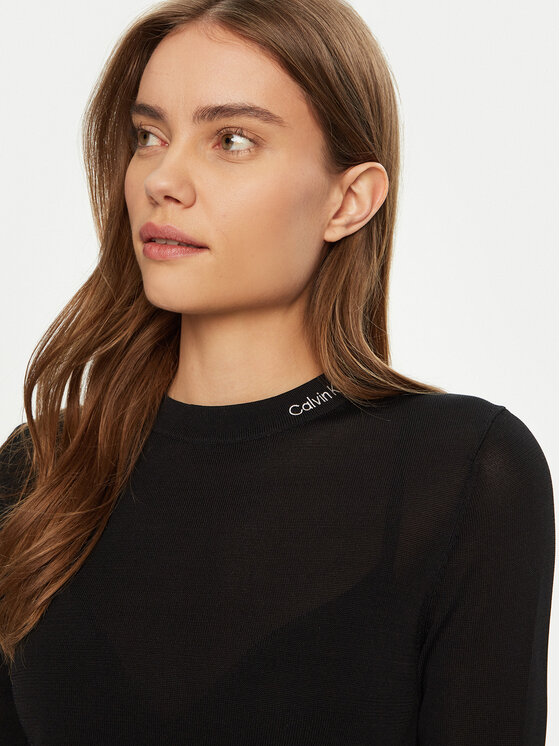 Calvin Klein Jeans Calvin Klein Jeans Každodenné šaty Smooth J20J224831 Čierna Slim Fit