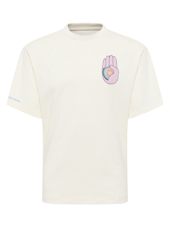 Mustang Mustang T-shirt UNISEX T-SHIRT COLLAB Bianco Loose Fit