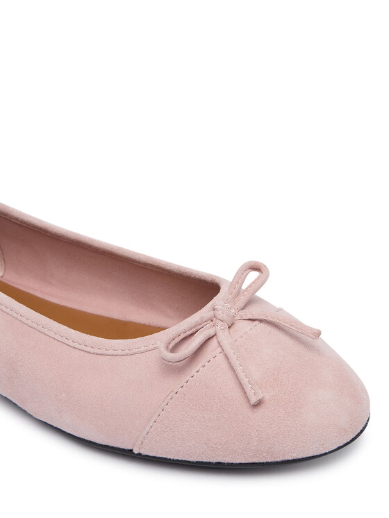 Tommy Hilfiger Tommy Hilfiger Balerinos Th Monogram Suede Ballerinas FW0FW09357 Rožinė