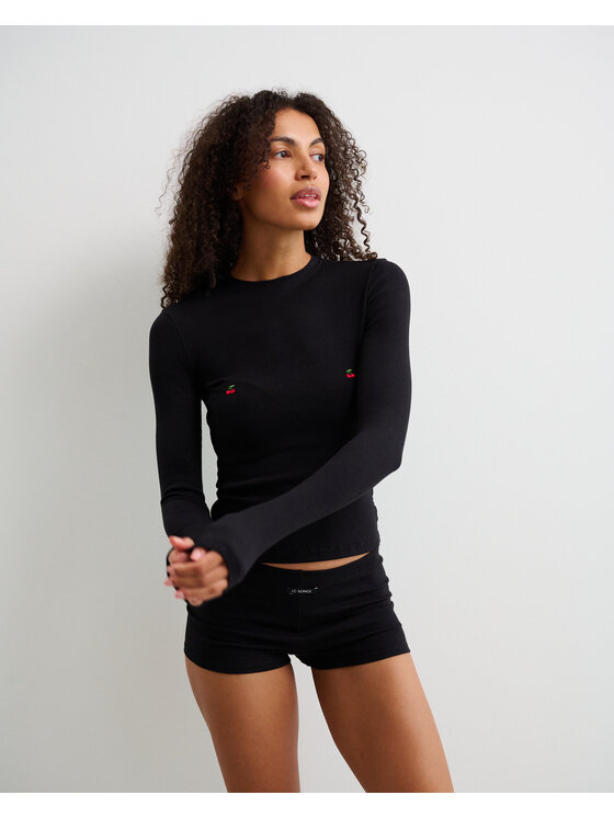 Le Songe Le Songe Longsleeve CHERRY Czarny Basic Fit