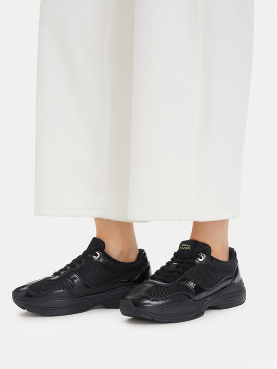 Tommy Hilfiger Tommy Hilfiger Αθλητικά Modern Runner Shiny Leather FW0FW09413 Μαύρο