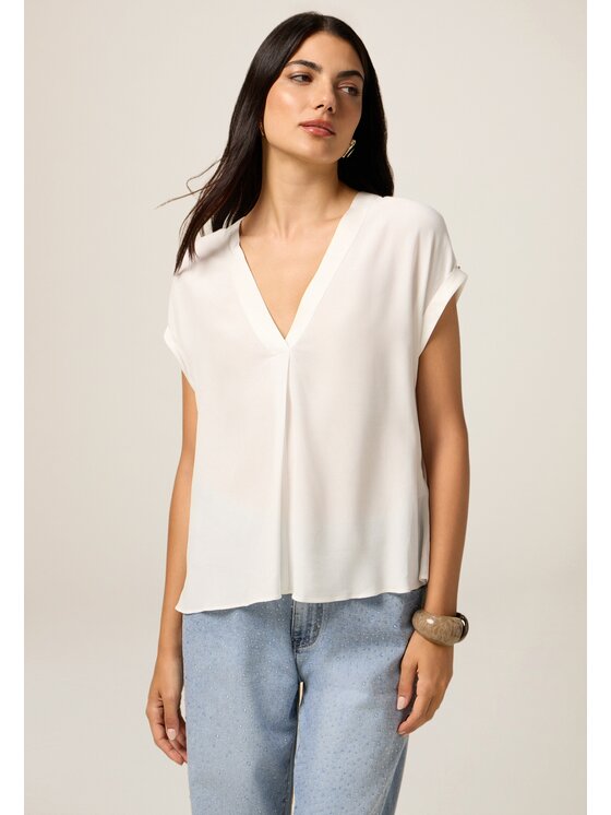 Oltre Oltre Bluzka 2488J000731N011 Biały Regular Fit