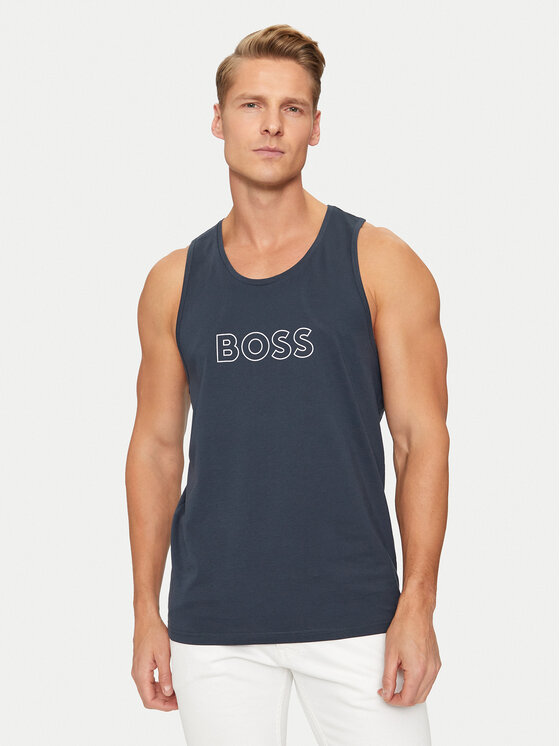 Boss Majica Brez Rokavov Beach 50491711 Mornarsko Modra Regular Fit