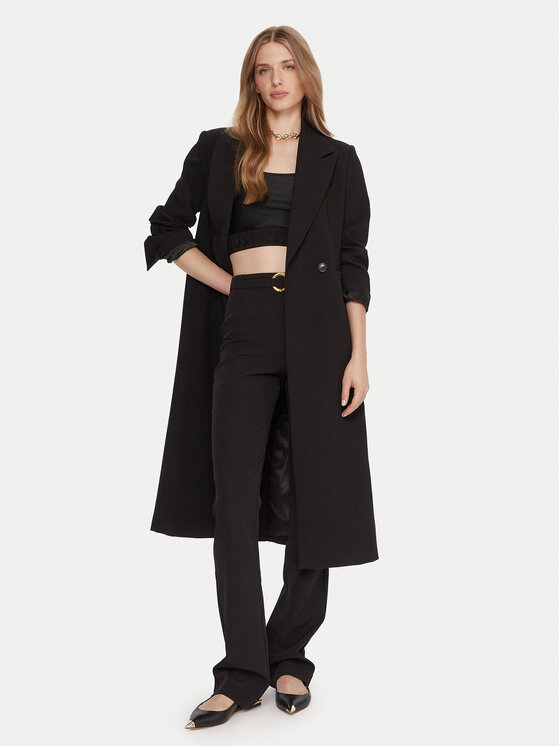 Just Cavalli Just Cavalli Szövet nadrág 79PAA131 N0626 Fekete Flare Fit