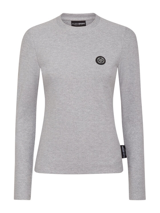 Plein Sport Plein Sport Bluzka 4491 Srebrny Regular Fit