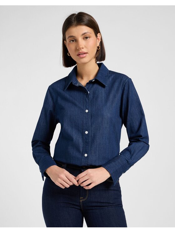 Lee Lee Koszula CLASSIC SHIRT Niebieski Regular Fit