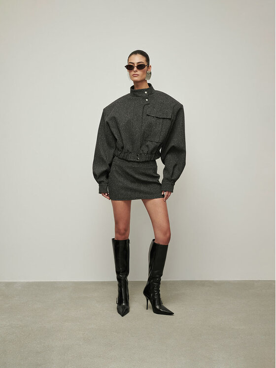 La Mania La Mania Spódnica SHORTY Szary Classic Fit