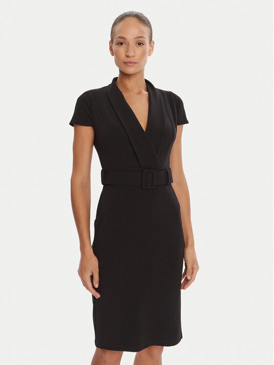 Rinascimento Rinascimento Cocktail obleka CFC0125582003 Črna Slim Fit