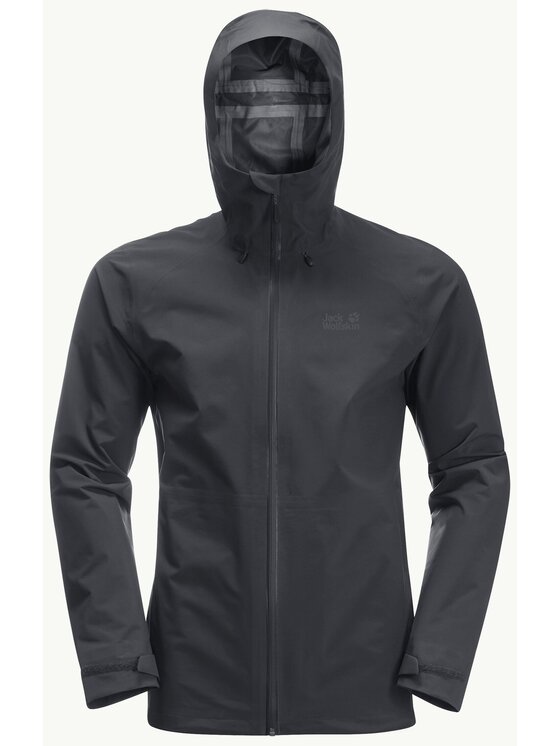 Jack Wolfskin Jack Wolfskin Kurtka przeciwdeszczowa 1115131_6350 Czarny Regular Fit