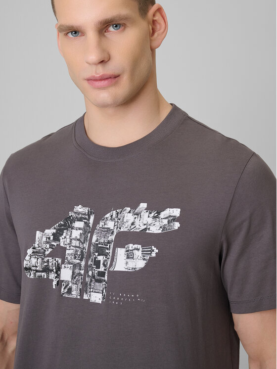 4F 4F T-Shirt CITY Szary Regular Fit
