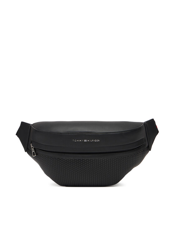 Tommy Hilfiger Saszetka nerka Th Woven Bum Bag AM0AM13634 Czarny