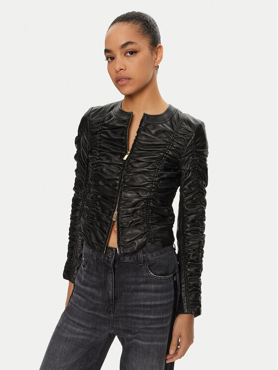 PINKO PINKO Lederjacke Giasone 102993 A1KC Schwarz Regular Fit