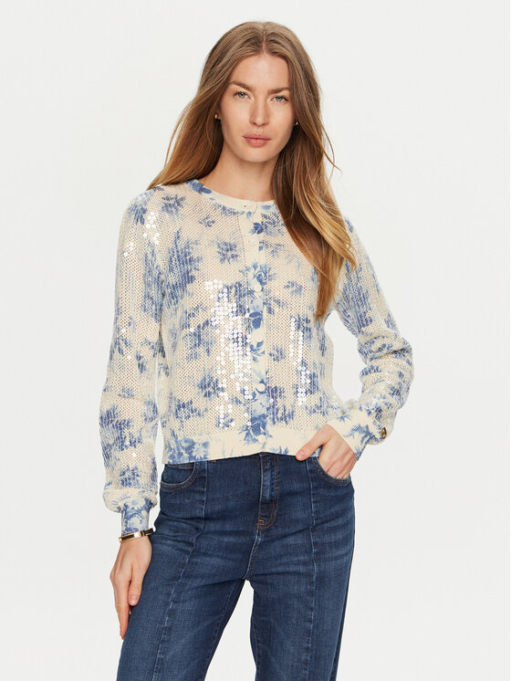 TWINSET Kardigán 241TT3282 Modrá Regular Fit