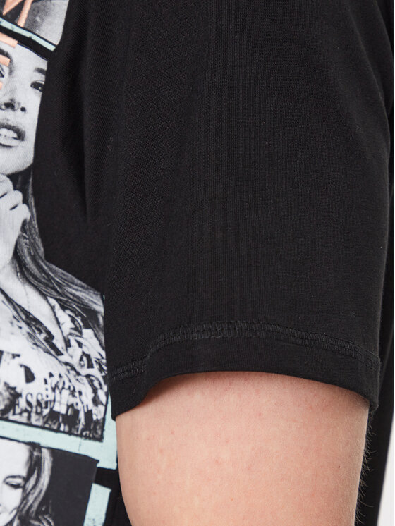 Guess Guess Tričko M3YI18 K8FQ4 Čierna Regular Fit