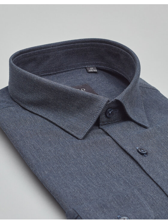 Borgio Borgio Koszula flero_00621 Granatowy Slim Fit