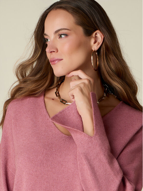Oltre Oltre Maglione M160E002169N006 Rosa Cropp Fit