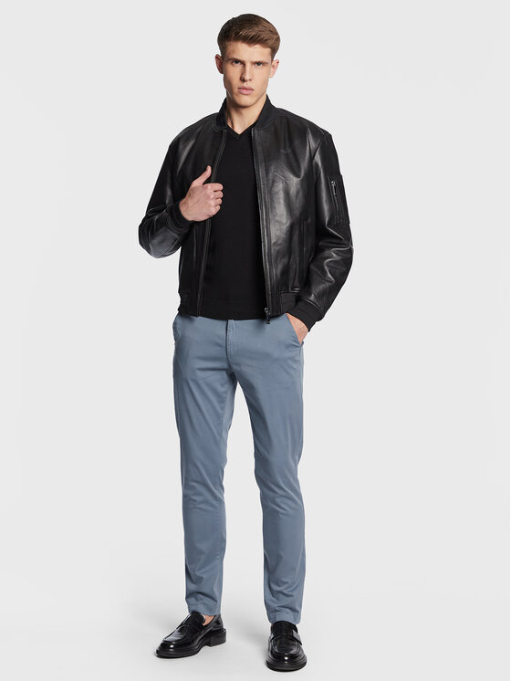 Pantaloni chino Sateen K10K109914 Blu Slim Fit